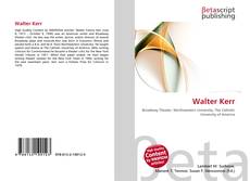 Walter Kerr kitap kapağı
