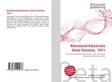 Rhineland-Palatinate State Election, 1971 kitap kapağı