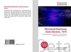 Обложка Rhineland-Palatinate State Election, 1975