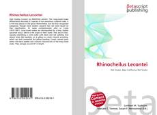 Capa do livro de Rhinocheilus Lecontei 
