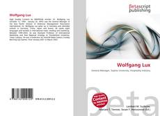 Portada del libro de Wolfgang Lux