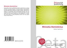 Buchcover von Rhinotia Hemistictus