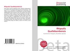 Capa do livro de Rhipsalis Quellebambensis 