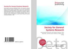 Capa do livro de Society for General Systems Research 