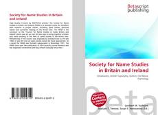 Обложка Society for Name Studies in Britain and Ireland