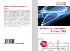 Portada del libro de Rhode Island Democratic Primary, 2008