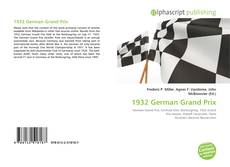 Capa do livro de 1932 German Grand Prix 