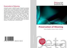Preservation of Meaning kitap kapağı