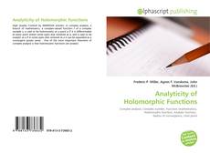 Analyticity of Holomorphic Functions kitap kapağı