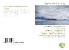 Buchcover von 2002–03 Australian Region Cyclone Season