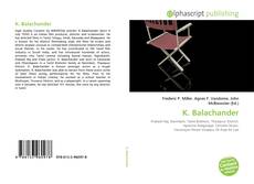 Bookcover of K. Balachander