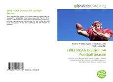 Bookcover of 2003 NCAA Division I-A Football Season