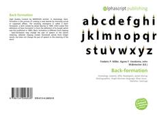 Bookcover of Back-formation