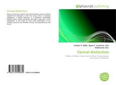 Bookcover of Formal distinction