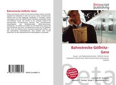 Bookcover of Bahnstrecke G??nitz–Gera