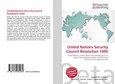 Bookcover of United Nations Security Council Resolution 1000