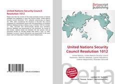 Bookcover of United Nations Security Council Resolution 1012