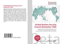 Bookcover of United Nations Security Council Resolution 1059