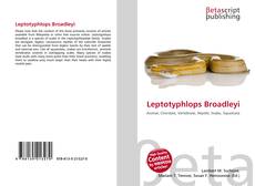 Portada del libro de Leptotyphlops Broadleyi