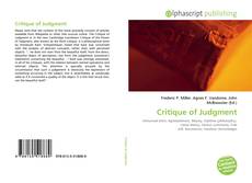 Borítókép a  Critique of Judgment - hoz