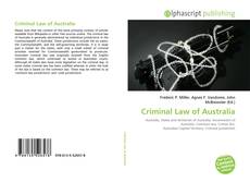 Couverture de Criminal Law of Australia