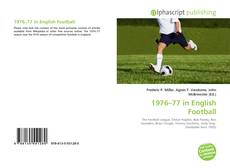 Buchcover von 1976–77 in English Football