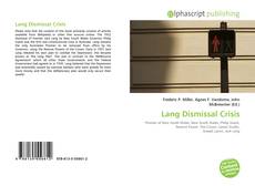 Couverture de Lang Dismissal Crisis