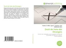 Portada del libro de Droit de Vote des Étrangers