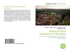 History of Local Government in Yorkshire的封面