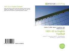 Borítókép a  1931–32 in English Football - hoz
