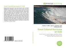 Borítókép a  Great Colonial Hurricane of 1635 - hoz