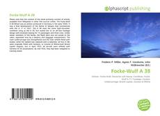 Borítókép a  Focke-Wulf A 38 - hoz