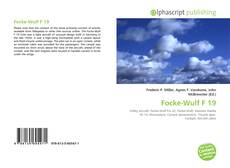 Capa do livro de Focke-Wulf F 19 