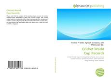 Borítókép a  Cricket World Cup Records - hoz