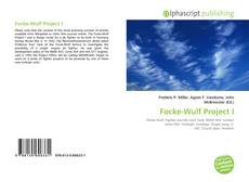 Borítókép a  Focke-Wulf Project I - hoz