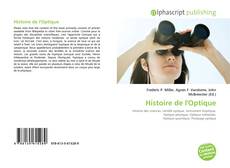 Borítókép a  Histoire de l'Optique - hoz