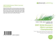 Borítókép a  2007 NCAA Division I Men's Lacrosse Championship - hoz
