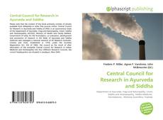 Bookcover of Central Council for Research in Ayurveda and Siddha
