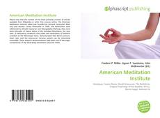 Bookcover of American Meditation Institute