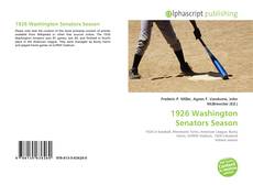 Bookcover of 1926 Washington Senators Season