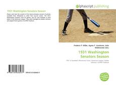 Bookcover of 1931 Washington Senators Season