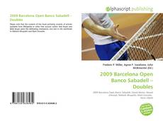 Bookcover of 2009 Barcelona Open Banco Sabadell – Doubles