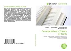 Capa do livro de Correspondence Theory of Truth 
