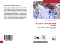 Capa do livro de Institute for American Values 