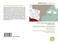 Обложка American Sign Language Literature