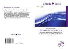 Bookcover of Federalism in Australia