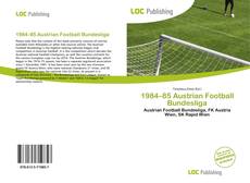 Bookcover of 1984–85 Austrian Football Bundesliga