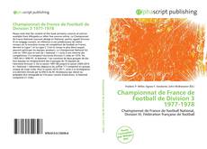 Bookcover of Championnat de France de Football de Division 3 1977-1978
