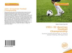 Bookcover of 1931–32 Austrian Football Championship