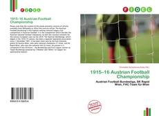 Portada del libro de 1915–16 Austrian Football Championship